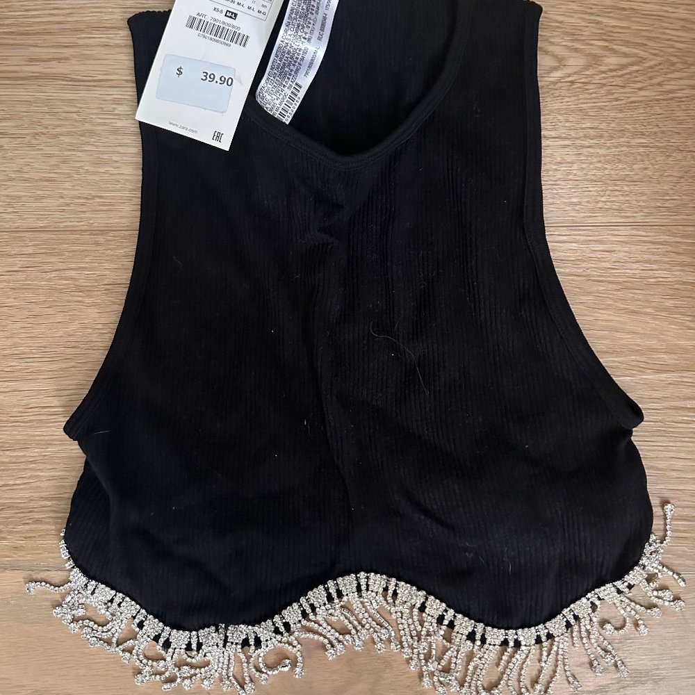 Zara Crop Top with Diamonds